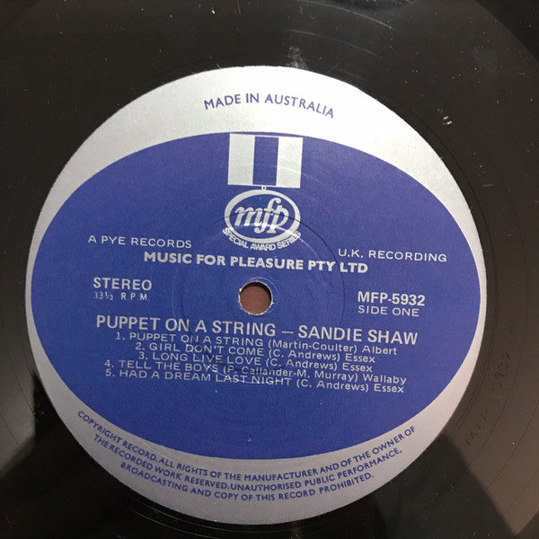 Sandie Shaw - Puppet On A String Vinyl LP (Used)