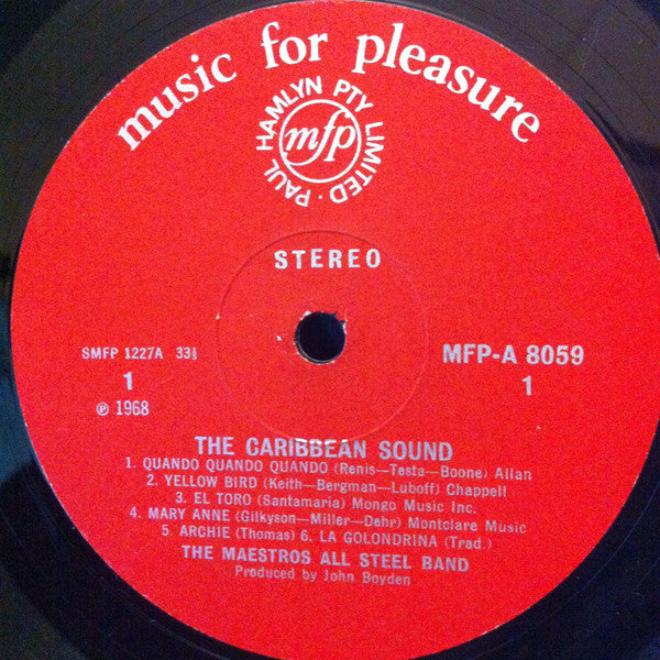 Maestro's All Steel Band - The Caribbean Sound Vinyl LP (Used)