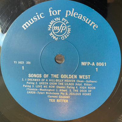 Tex Ritter - Songs Of The Golden West Vinyl LP (Used)