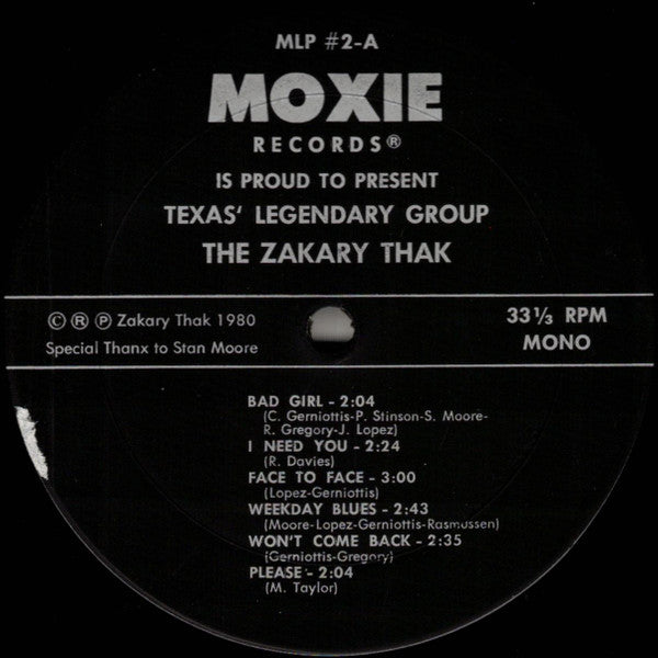 Zakary Thaks - Texas Band Vinyl LP (Used)