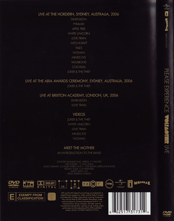 Wolfmother - Please Experience Wolfmother Live DVD (Used)