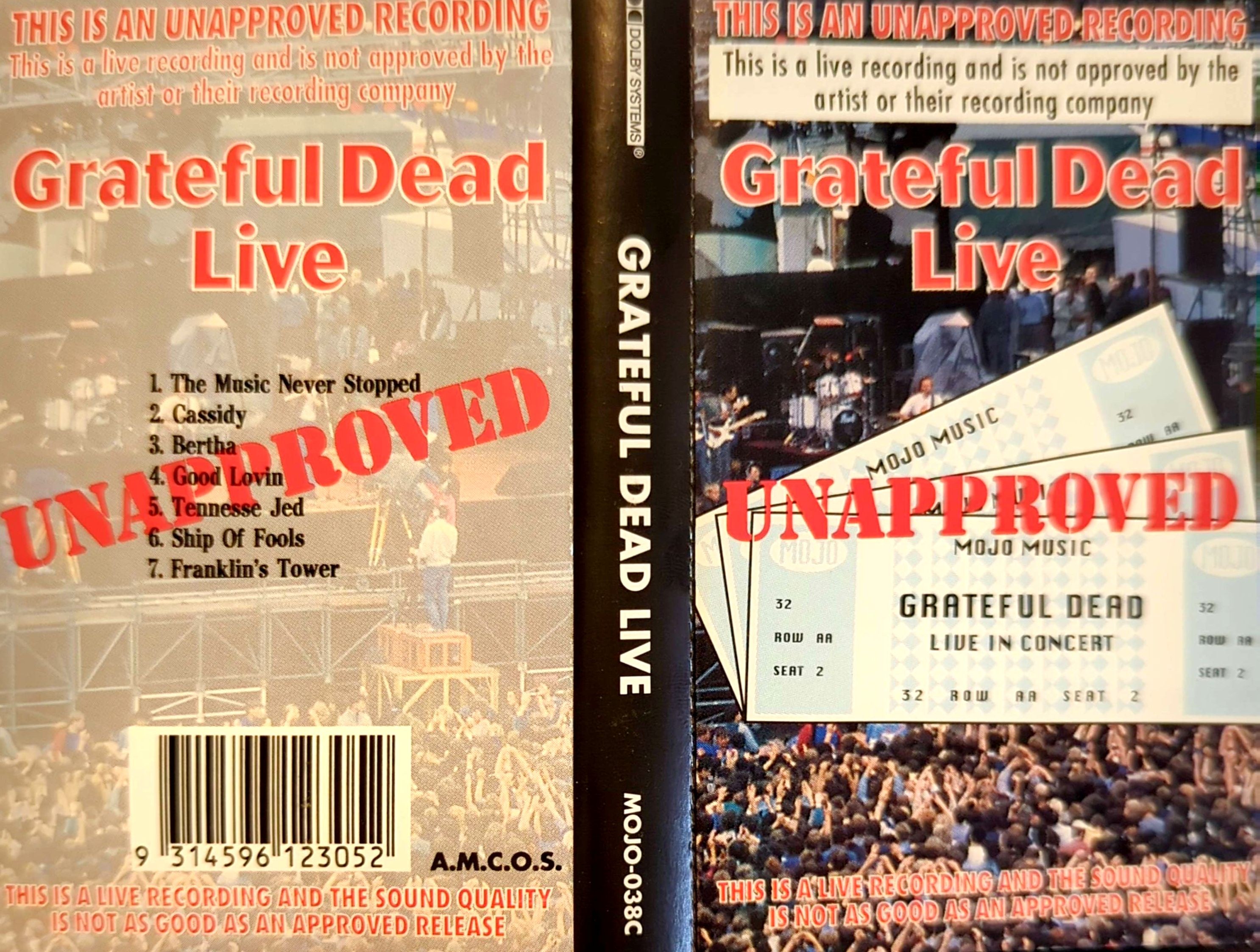 Grateful Dead - Live Unapproved Cassette Tape