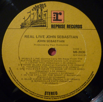 John Sebastian - Cheapo-Cheapo Productions Presents Real Live Vinyl LP (Used)