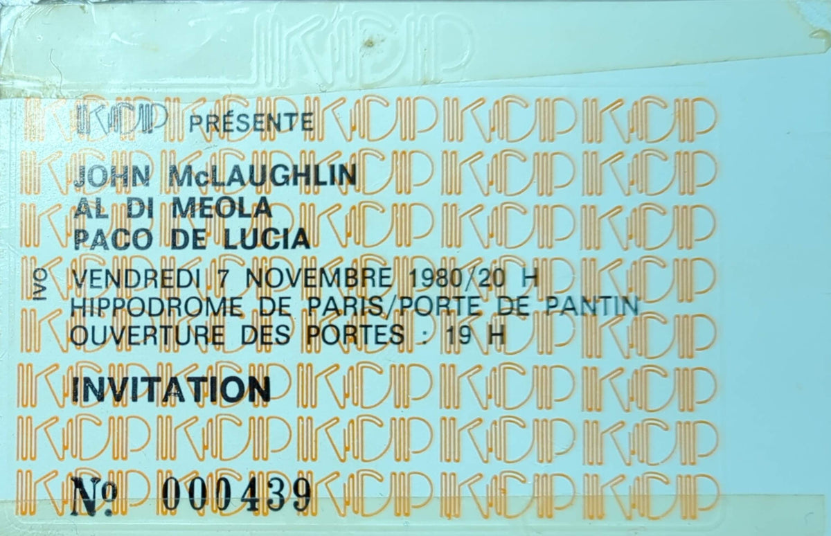 John McLaughlin - 1980 Original Vintage Concert Ticket Seat #439