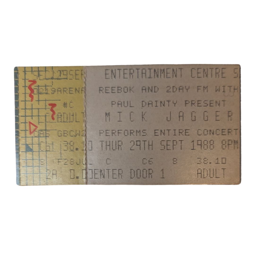 Mick Jagger - Primitive Cool Tour 1988 Original Vintage Concert Ticket Seat 2-A