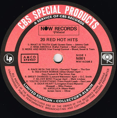 Various Artists - 20 Red Hot Hits Vinyl LP (Used)