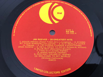 Jim Reeves - Jim Reeves 20 Greatest Hits Vinyl LP (Used)