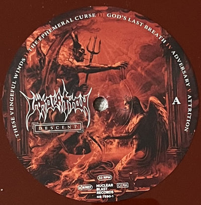 Immolation - Descent Oxblood Coloured Vinyl LP (Used)