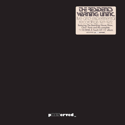 Residents - Warning: Uninc - Live And Experimental Recordings 1971-1972 RSD2022 Vinyl 2LP