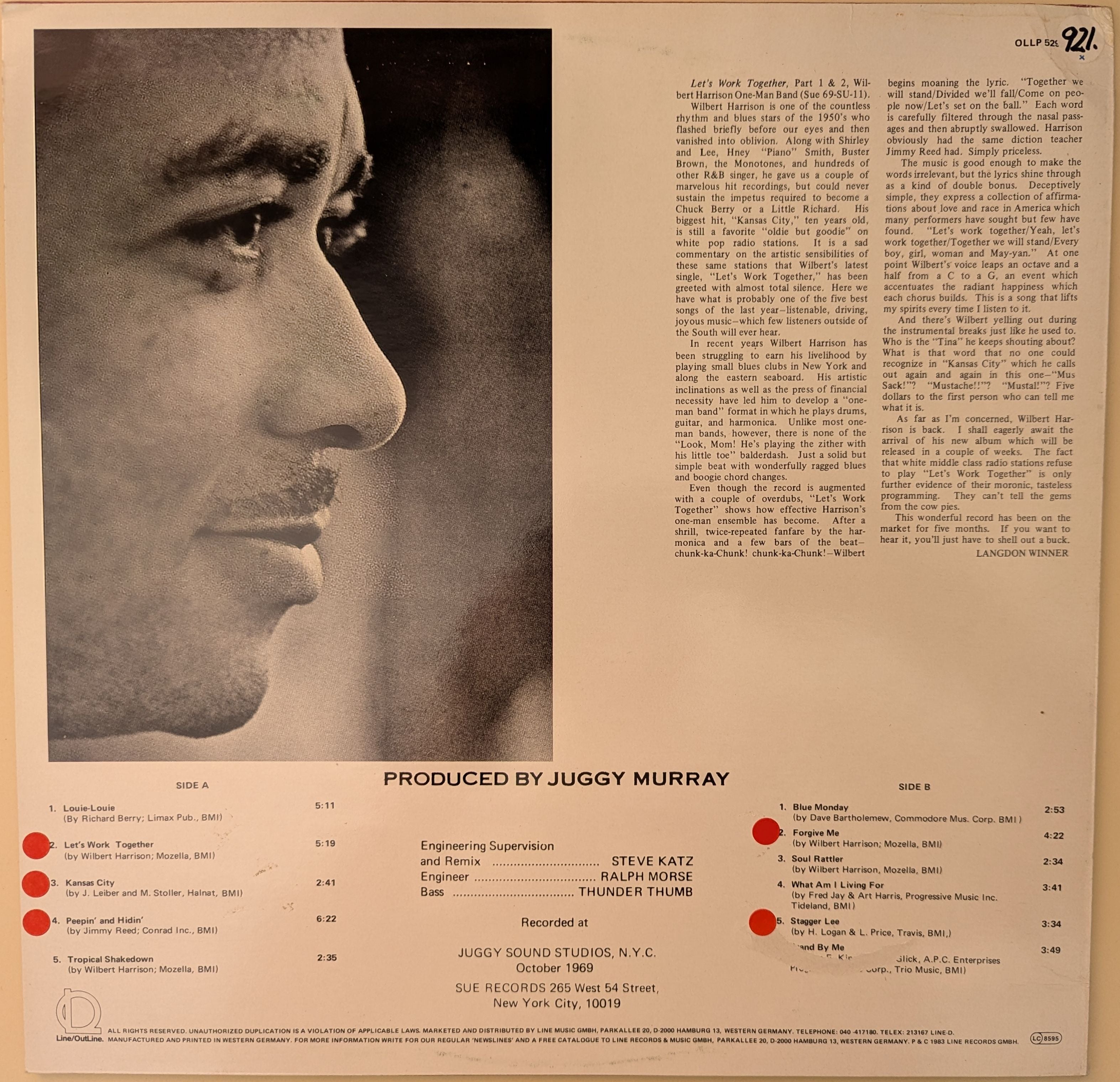 Wilbert Harrison - Let's Work Together Vinyl LP (Used)