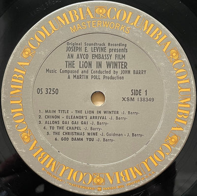 Soundtrack - The Lion In Winter (The Original Sound Track Recording) Vinyl LP (Used)