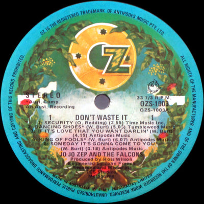 Jo Jo Zep And The Falcons - Don't Waste It Vinyl LP (Used)