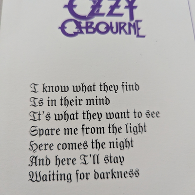 Ozzy Osbourne - Bark At The Moon Postcard