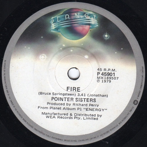 Pointer Sisters - Fire / Love Is Like A Rolling Stone 7" Vinyl Single (Used)