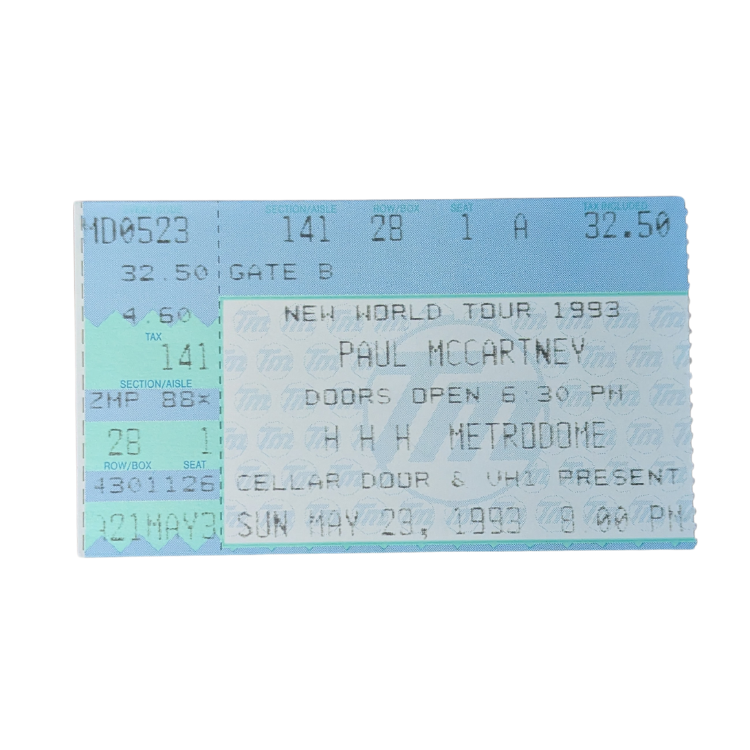 Paul Mccartney - New World Tour 1993 Original Vintage Concert Ticket