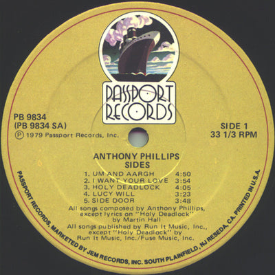 Anthony Phillips - Sides Vinyl LP (Used)