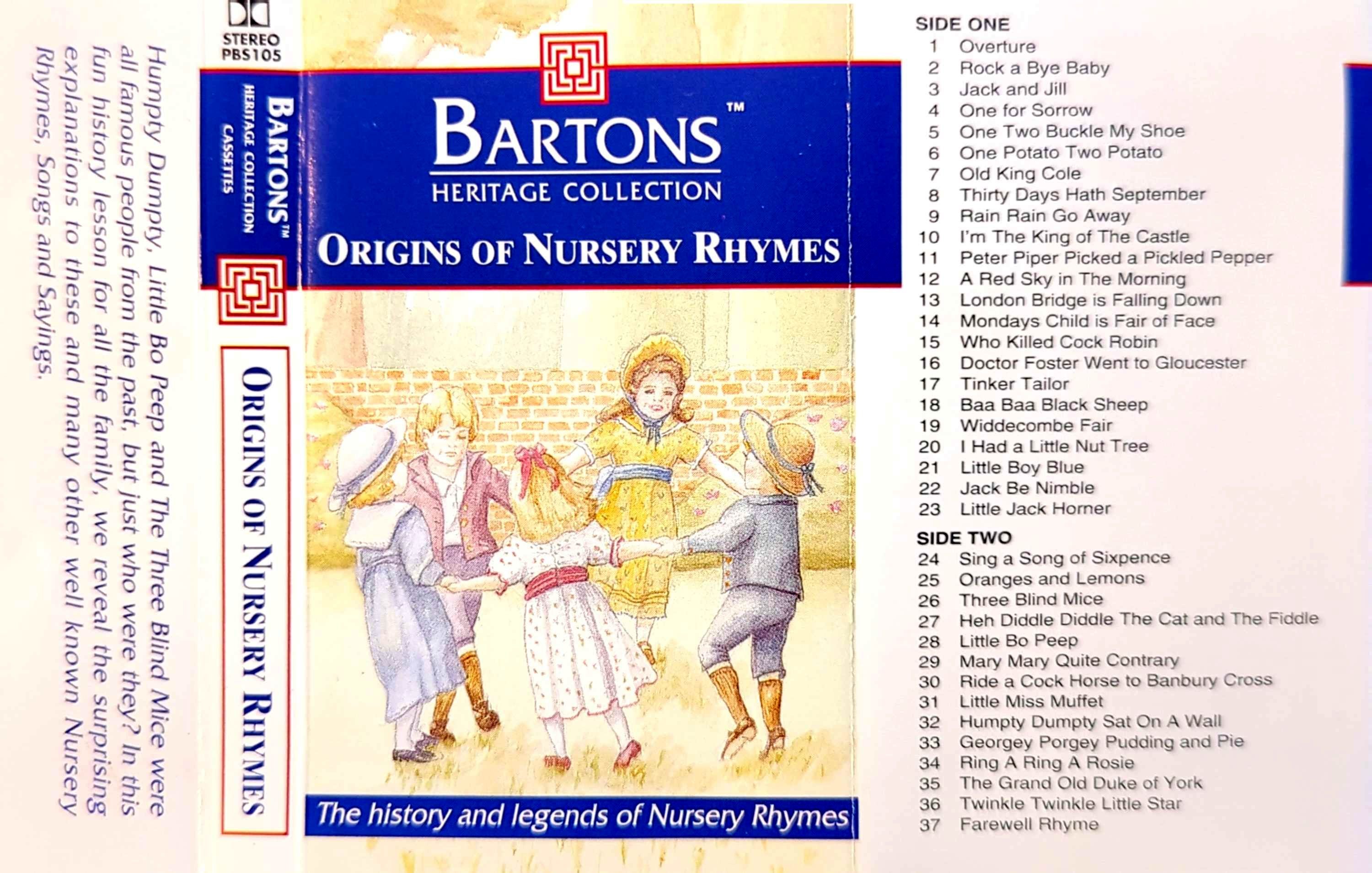 Bartons Heritage Collection - Origins Of Nursery Rhymes Cassette Tape