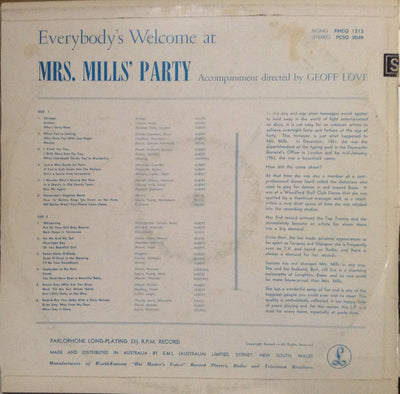 Mrs. Mills - Everybody's Welcome At Mrs. Mills' Party Vinyl LP (Used)