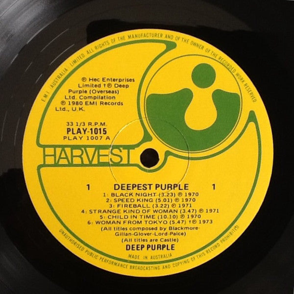 Deep Purple - Deepest Purple (The Very Best Of Deep Purple) Reissue Vinyl LP (Used)