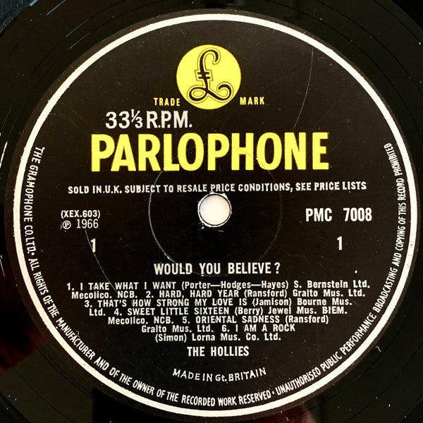 Hollies - Would You Believe? Vinyl LP (Used)