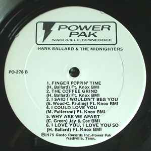 Hank Ballard & Midnighters - Finger Poppin' Time (Mr. Rhythm & Blues) Vinyl LP (Used)