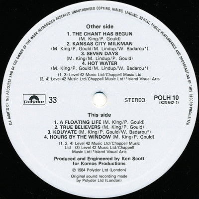 Level 42 – True Colours Vinyl LP (Used)