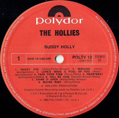Hollies - Buddy Holly Vinyl LP (Used)