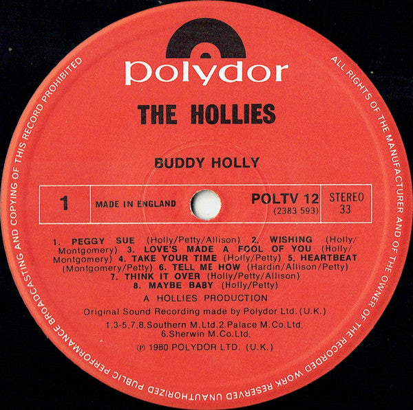 Hollies - Buddy Holly Vinyl LP (Used)