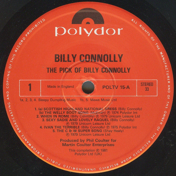 Billy Connolly - The Pick Of Billy Connolly Vinyl LP (Used)