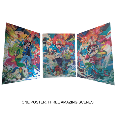 Various Pokemon Character - 3D Lenticular Poster