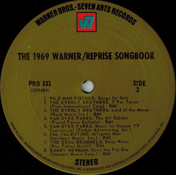 Various Artists - The 1969 Warner / Reprise Songbook Vinyl 2LP (Used)