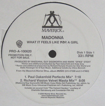 Madonna - What It Feels Like For A Girl Vinyl 2LP (Used)