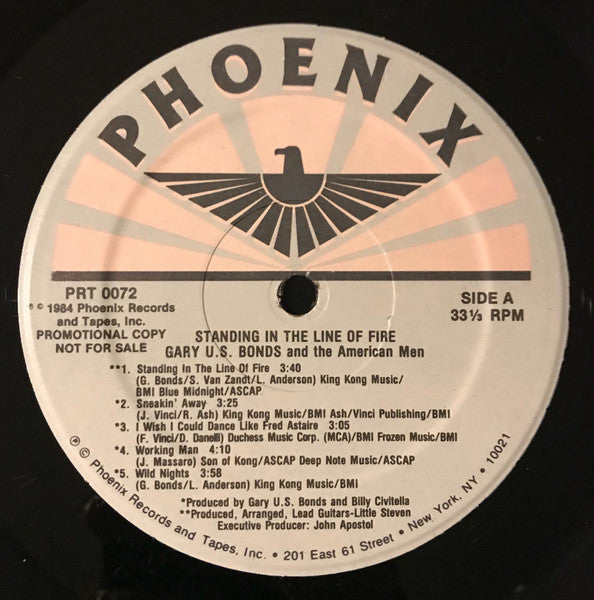 Gary U.S. Bonds & The American Men - Standing In The Line Of Fire Promo Vinyl LP (Used)