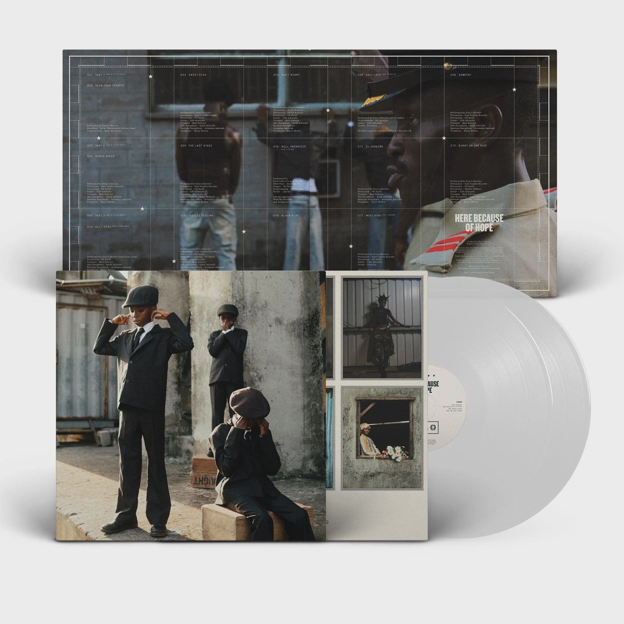 Ezra Collective - Here Because Of Hope Transparent White Coloured Vinyl 2LP