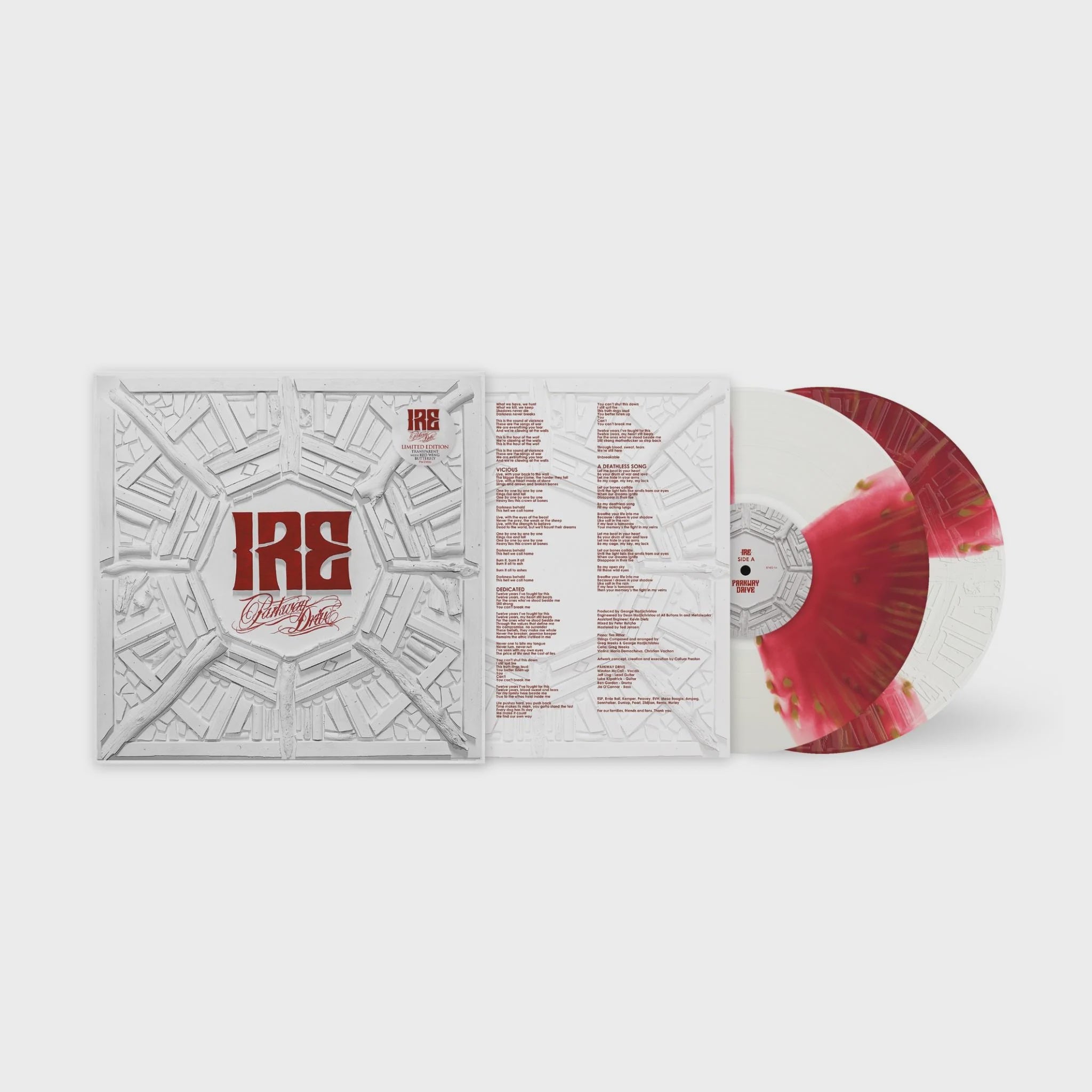 Parkway Drive - IRE Transparent Red-Wing Butterfly Coloured Vinyl 2LP