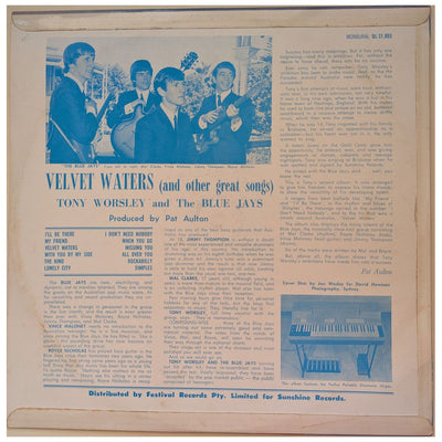 Tony Worsley & The Blue Jays - Velvet Waters & Other Great Songs Vinyl LP (Used)