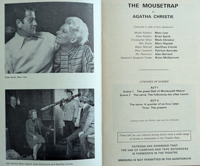 Mousetrap By Agatha Christie 1976 Program