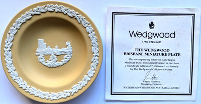 Wedgwood - Brisbane Miniature White On Cane Jasper Plate Vintage Collectable