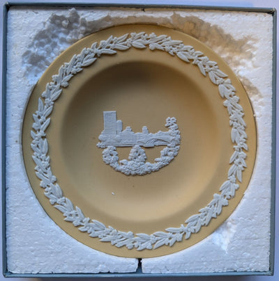 Wedgwood - Brisbane Miniature White On Cane Jasper Plate Vintage Collectable