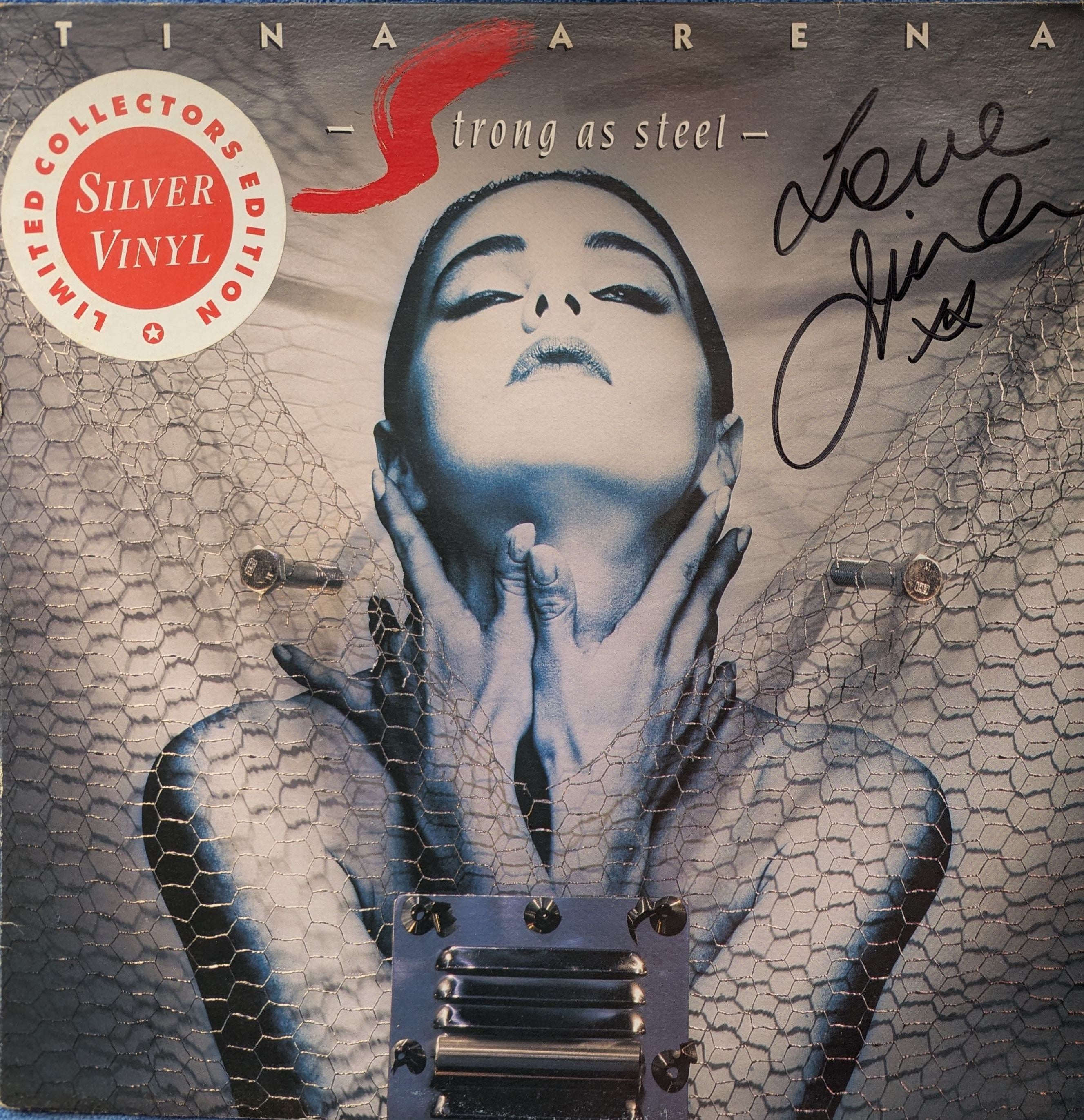 Tina Arena - Strong As Steel Autographed Silver Coloured Vinyl LP (Used)