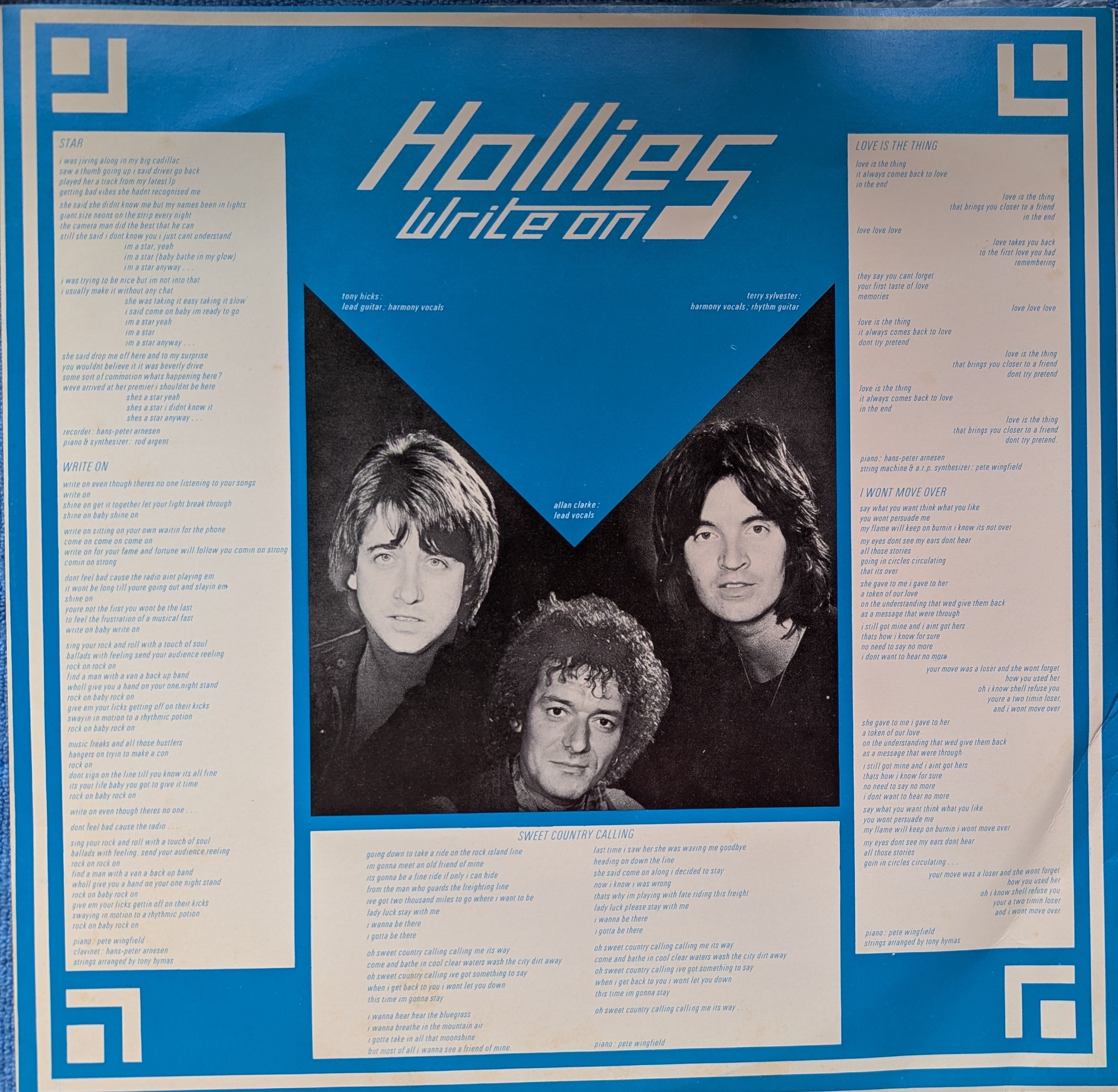 Hollies - Write On Autographed Vinyl LP (Used)