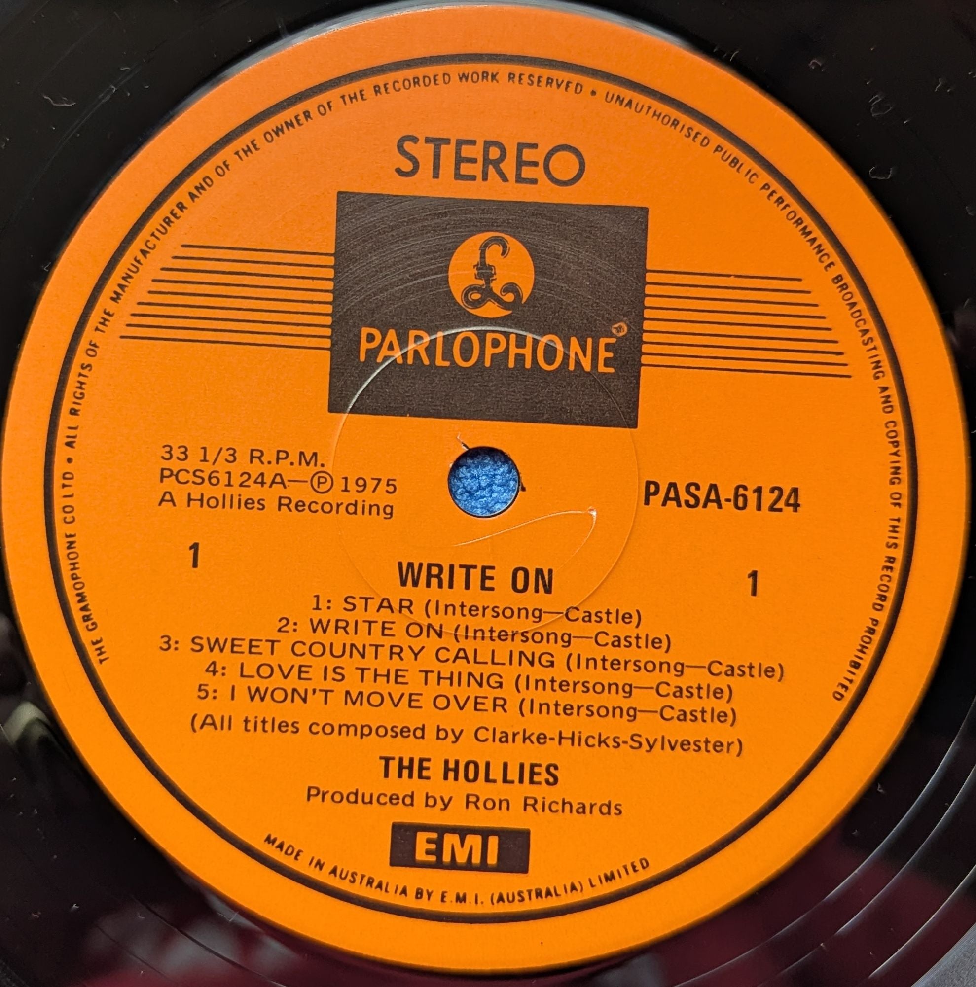 Hollies - Write On Autographed Vinyl LP (Used)