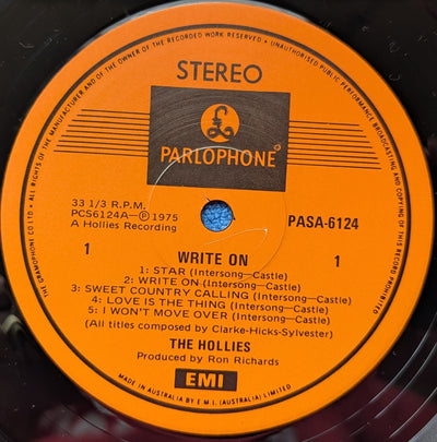 Hollies - Write On Autographed Vinyl LP (Used)