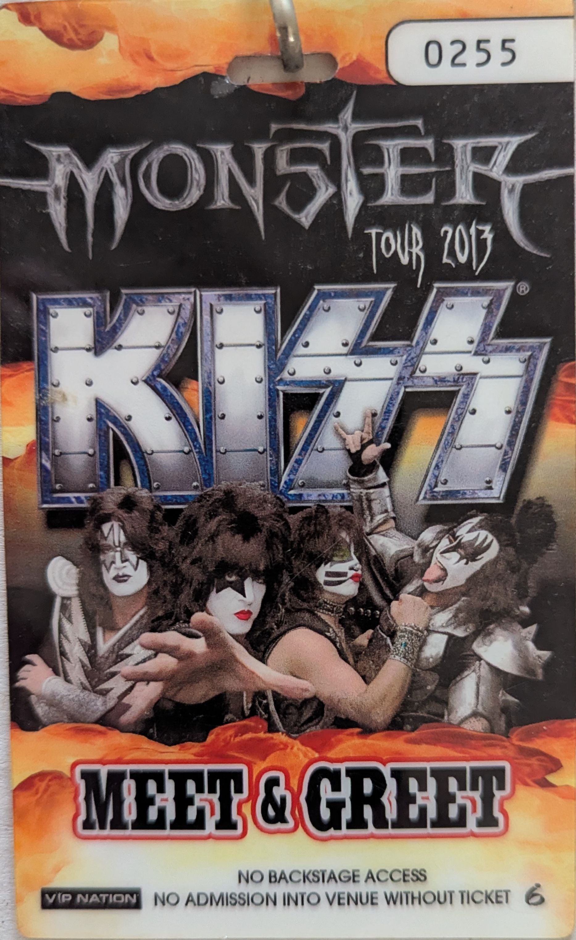 Kiss - Meet & Greet Monster Tour 2013 Lanyard With Pass