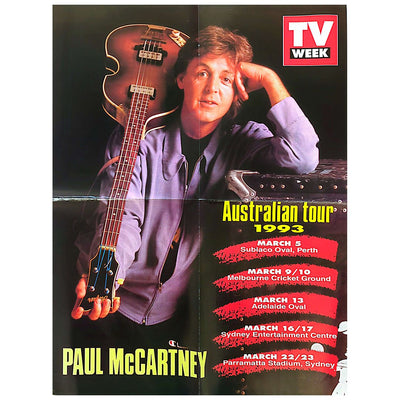 Beatles - Paul McCartney Poster Original 1993 New World Tour TV Week
