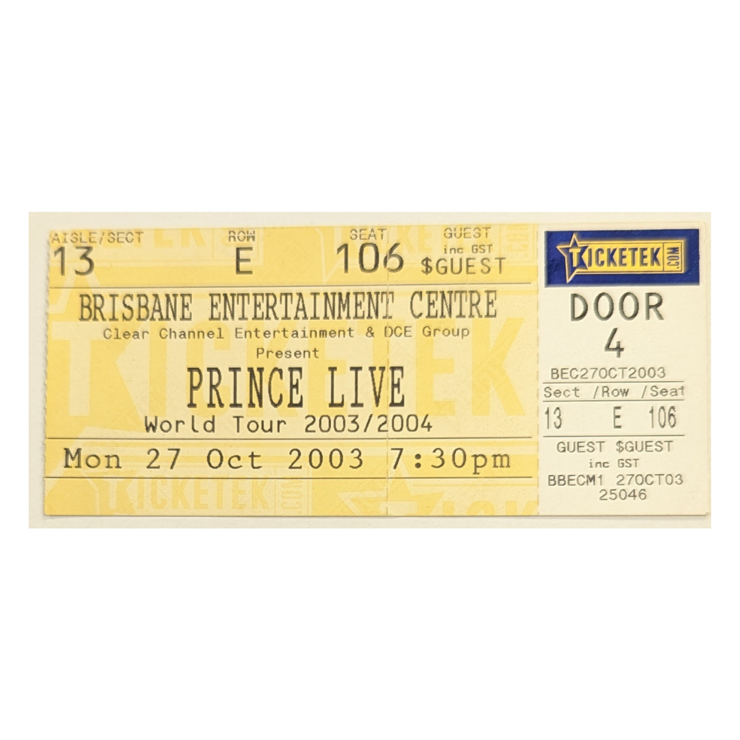 Prince - World Tour 2003/2004 Original Vintage Concert Ticket Seat 106