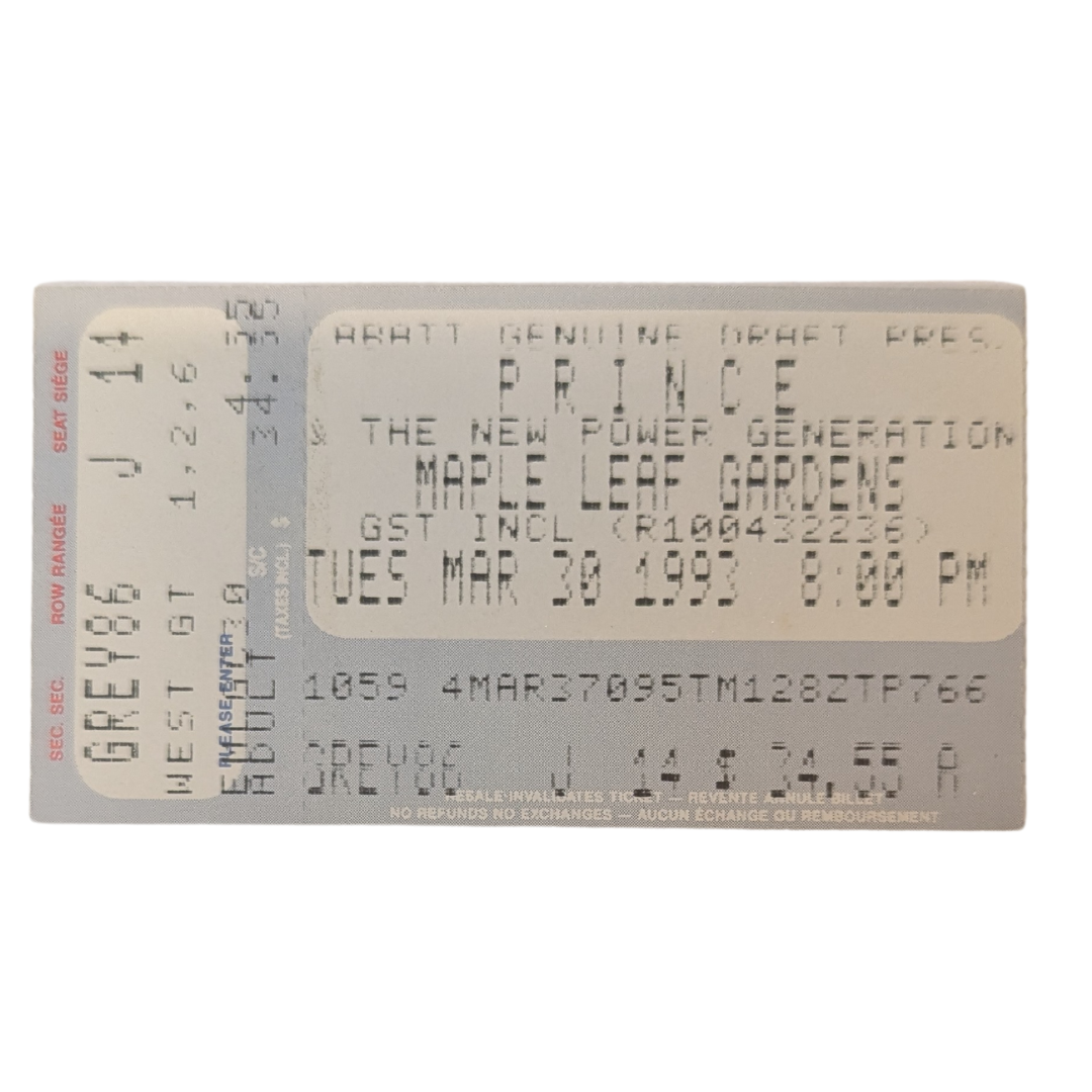 Prince - Act 1 Tour 1993 Original Vintage Concert Ticket Seat J-14