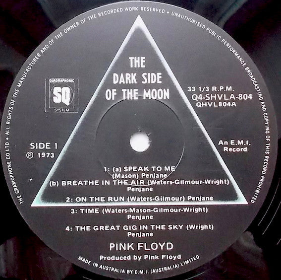 Pink Floyd - The Dark Side Of The Moon Quadraphonic Vinyl LP (Used)
