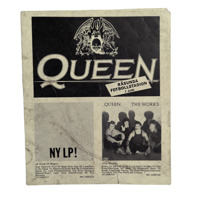 Queen – Original Swedish Concert & Album Promotion Flyer (1986)