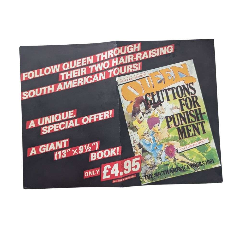 Queen – Set of 3 Original Merchandise Flyers (1980–1985)